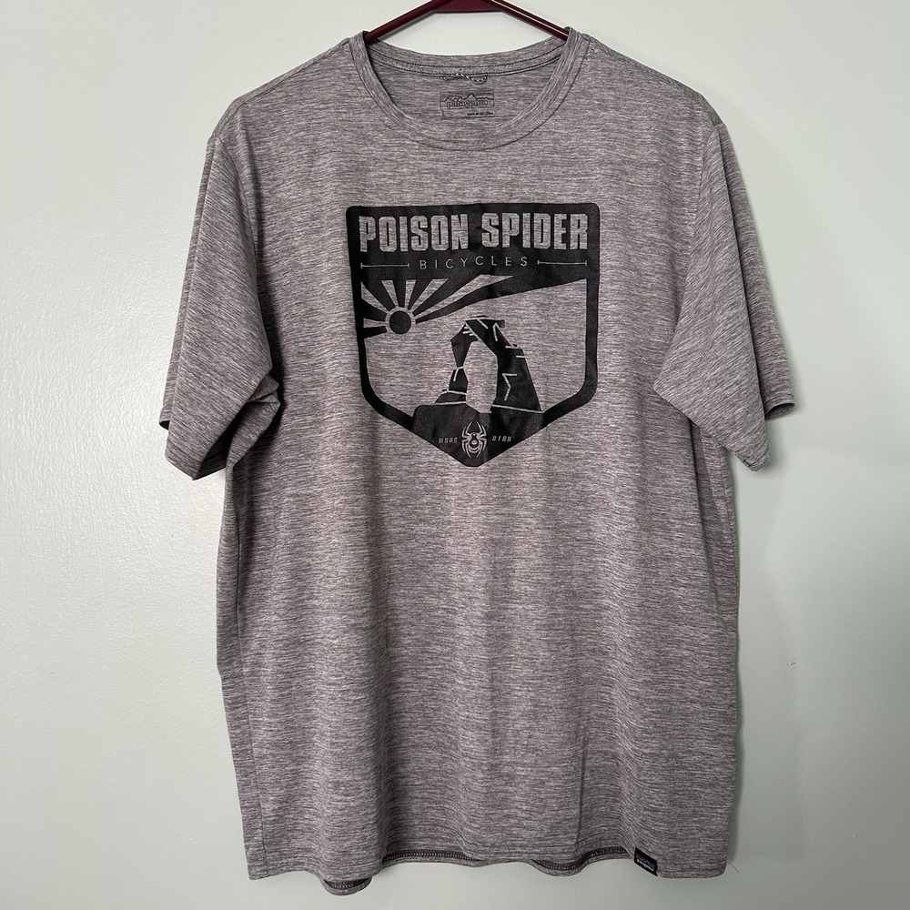 Patagonia Poison Spider Bicycles Mens Large Short Sleeve T-shirt Gray